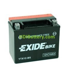 Batera AGM Exide moto YT12B-BS 12V. 10Ah